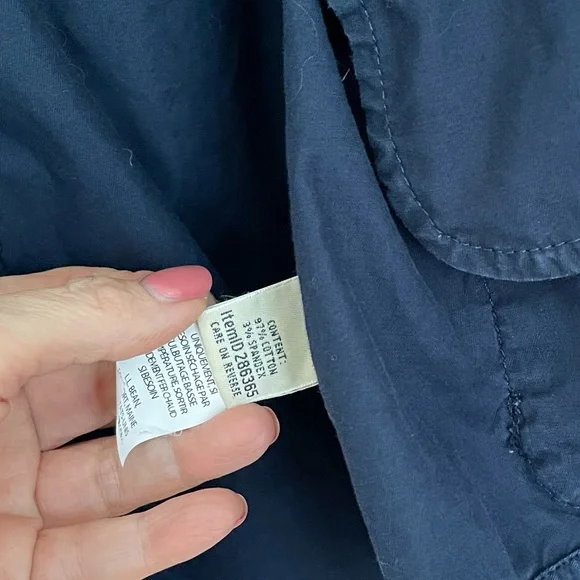 LL Bean Cotton Utility Jacket XL - Navy - Picture 3 of 4
